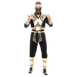 Disfraz de Ninja Kombat Serpiente negro y dorado para hombre