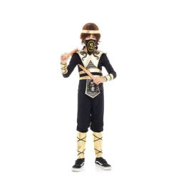 Disfraz de Ninja Kombat Serpiente Negro y Dorado para Niños