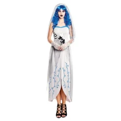 Disfraz de Novia Cadáver con Adornos Azules para Mujer