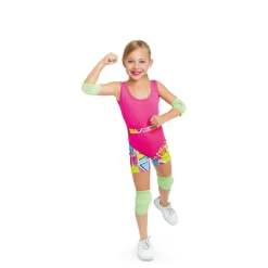 Disfraz de Patinadora Roller Rosa Años 70 para Niña