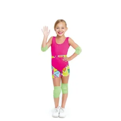 Disfraz de Patinadora Roller Rosa Años 70 para Niña