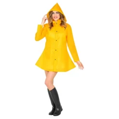 Disfraz de Poncho Chubasquero Amarillo para Adultos