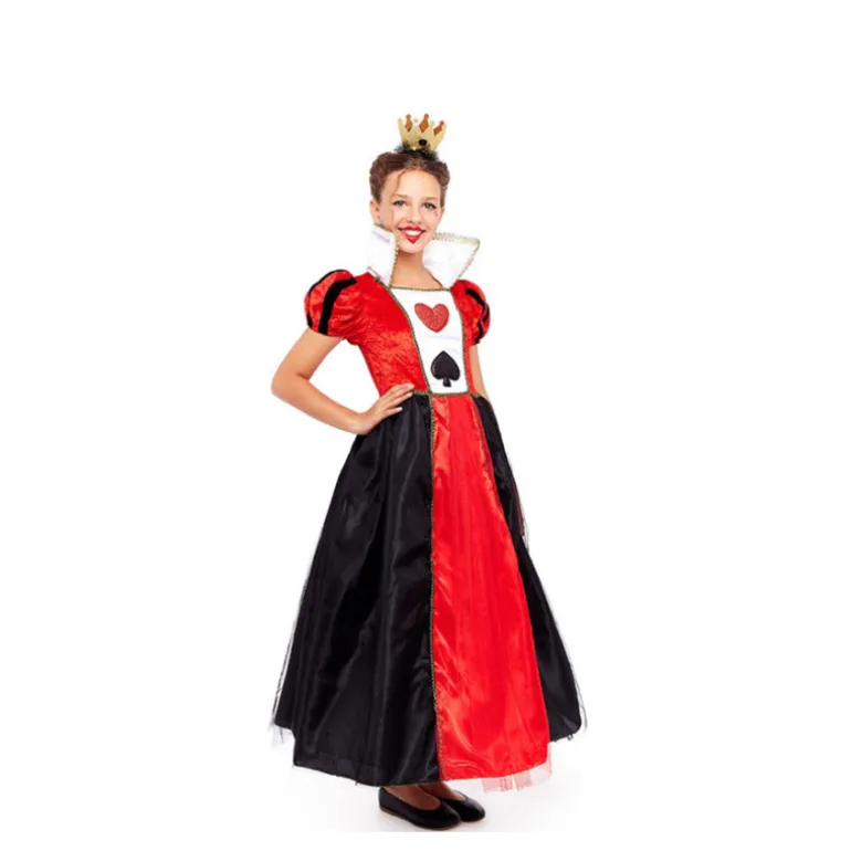 Disfraz de Reina de Corazones Rojo y Negro para niña