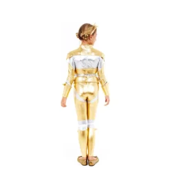 Disfraz de Robot Woman Estelar Dorado para niña