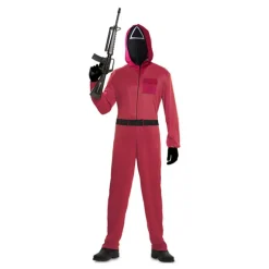 Disfraz de Secuaz de Juego del Calamar con máscara para hombre