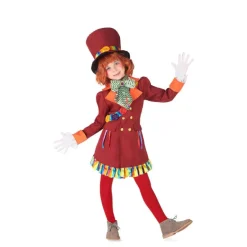 Disfraz de Sombrerero Loco Burdeos para Niña