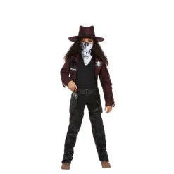 Disfraz de Vaquera Oscura Borgoña para niña