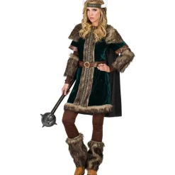 Disfraz de Vikinga Verde para mujer