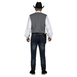 Disfraz o Chaleco Gris de Vaquero para hombre