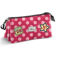 Disney Minnie Mouse Class Estuche Portatodo Triple, Rosa