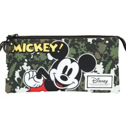 Estuche portatodo Mickey Mouse Verde Militar