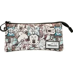 Estuche Portatodo Triple Gris Disney Minnie Mouse Drawing