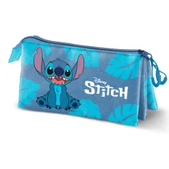 Estuche triple Lilo y Stitch azul