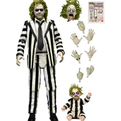 Figura articulada Beetlejuice 18 cm traje a rayas NECA