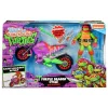 Figura con vehículo Raphael & Purple Dragon 12 cm TMNT