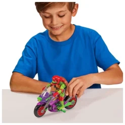 Figura con vehículo Raphael & Purple Dragon 12 cm TMNT