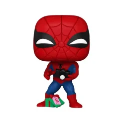 Figura Funko POP! Spiderman Holiday con Regalo Abierto 9 cm