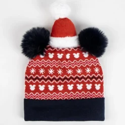 Gorro de Punto Navidad Minnie 100% Acrílico Rojo