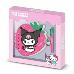 Hello Kitty Kuromi Pack Diario Fresa + Bolígrafo 6 Colores