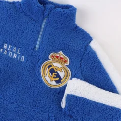 Jersey Sherpa Real Madrid Infantil - Azul, 100% Poliéster