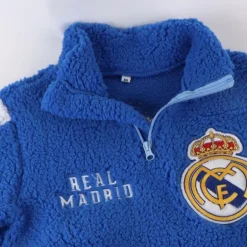 Jersey Sherpa Real Madrid Infantil - Azul, 100% Poliéster