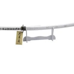Katana Wakisashi Vaina Blanca con Grabado "Corage, Deber y Lealtad" 77 cm