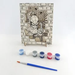 Kit de Manualidades de Madera Spiderman para Colorear