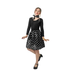 Kit de Vestuario Años 50 de Rasete para Niña: Pañuelo y Falda