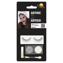 Kit Maquillaje: Plata y Blanco, Pestañas, Pegamento, Pincel