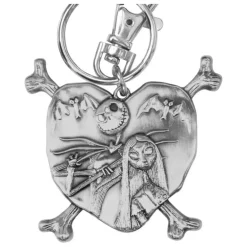 Llavero Metálico Jack and Sally en Corazón - Pesadilla Antes de Navidad