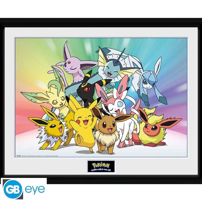 Lámina enmarcada Pokémon "Eevee" 30x40 cm