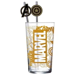 Marvel Vaso Tumbler con pajitas metálicas 485 ml