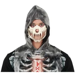 Media Máscara Calavera Colmillos Cortos de Pvc