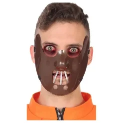 Media Máscara de Preso Loco Marrón