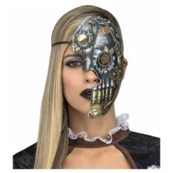 Media Máscara Steampunk con Cadena