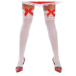 Medias blancas con lazos rojos
