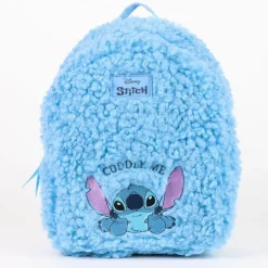 Mochila Casual de Borreguillo Stitch Azul 100% Poliéster