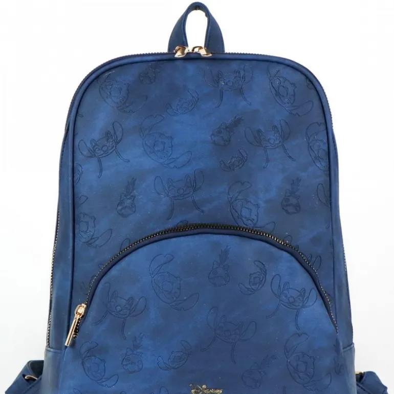 Mochila Casual de Polipiel Azul con Diseño de Stitch