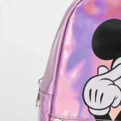 Mochila Casual Iridiscente Minnie Mouse 100% PU - Pink