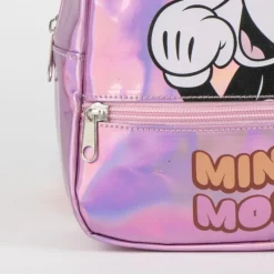 Mochila Casual Iridiscente Minnie Mouse 100% PU - Pink