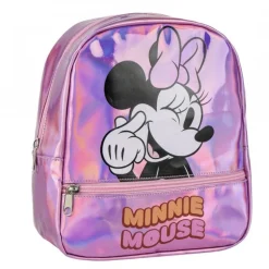Mochila Casual Iridiscente Minnie Mouse 100% PU - Pink