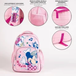 Mochila Escolar Minnie Mediana 42 cm - Rosa