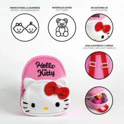 Mochila Guardería Premium Hello Kitty Rosa 100% Poliéster