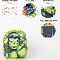 Mochila Infantil 3D Avengers Hulk