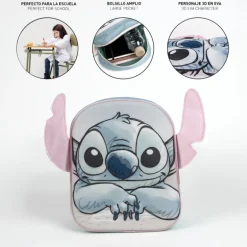 Mochila Infantil 3D con Aplicaciones de Stitch