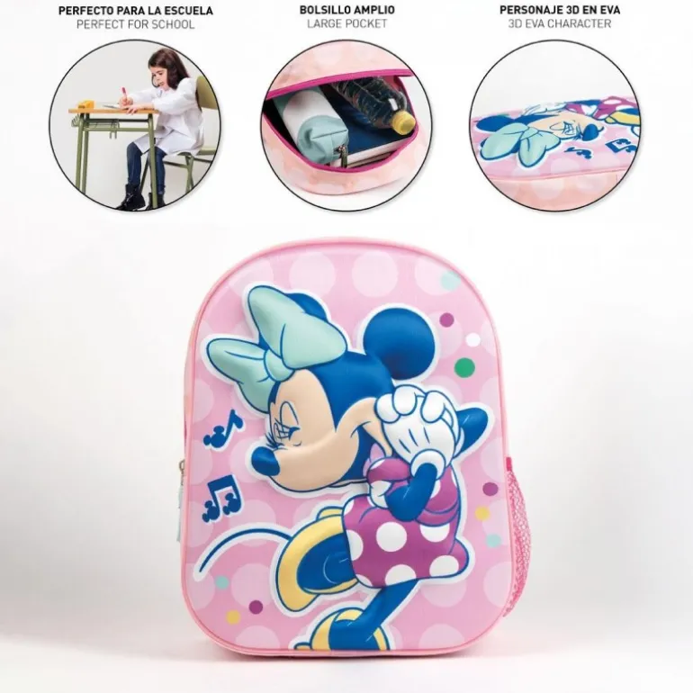 Mochila Infantil 3D de Minnie: Estilo y Comodidad