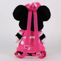 Mochila Infantil de Peluche Minnie 100% Poliéster Fucsia