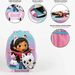 Mochila Infantil Trolley 3D Gabby's Dollhouse - Perfecta para los Pequeños Aventureros