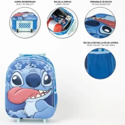 MOCHILA INFANTIL TROLLEY 3D STITCH