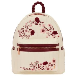 Mochila Loungefly Midi Cream & Red Floral con Licencia Oficial